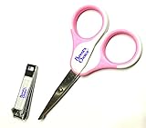 Parent's Choice Baby Safety Nail Scissors & Nail Clippers Set - For Diaper Bag, Baby Newborn or Infant First Aid Kit, Travel and Baby Grooming Manicure Set Gift Idea (Pink)