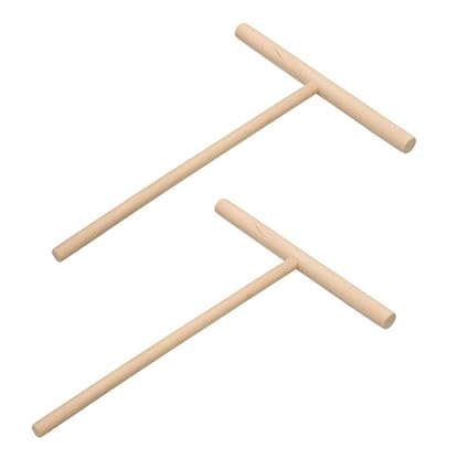 BESTONZON 2 pcs Wood Crepe Pancake Batter Spreader Dough Distributor Wooden Kitchen Utensil Pan or Skillet
