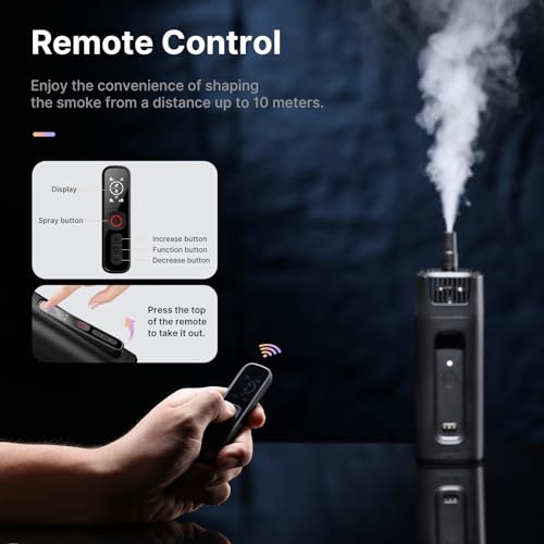 ULANZI FM01 FILMOG Ace Portable Fog Machine Battery Powered, Portable Smoke Machine Handheld Fog Machine w Remote Control Fogger for Photography, Outdoor Events, Parties, Stage Effects, Wedding