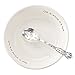 Mud Pie Vegetable Serving Bowl Set with Slotted Spoon, White