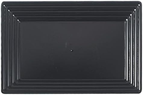 Elegant Disposable Plastic Serving Trays 24 Pcs – Heavyweight Fancy 9”x13" Rectangular Black Large Serving Platters - Party Appetizer Tray For Wedding, Thanksgiving, Birthday & All Occasion