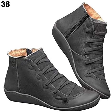 Maliyaw 2019 Arch Support Boots for Women，Comfortable Ladies Booties，Women's Flat Ankle Boots Shoes，Autumn Winter Casual…