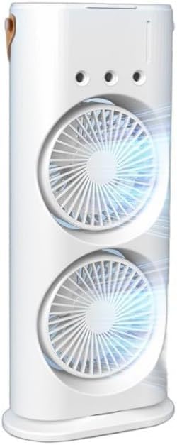 Holdonelight Portable Air Cooler Fan, 3 Speeds, Double-Headed Spray, Humidifying Outlets, White
