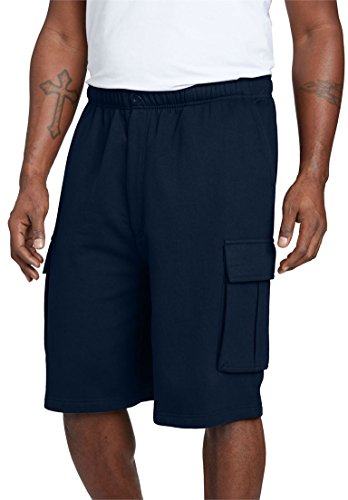 Kingsize Men's Big & Tall Fleece Cargo Shorts, Navy Tall-5Xl
