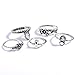 SUNSCSC Vintage Retro Silver Plated Elephant Moon Crystal Joint Knuckle Nail Ring Set of 10pcs (Silver)