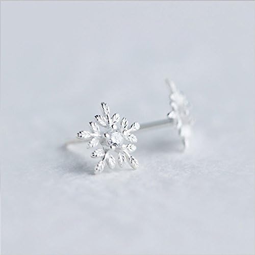 Little elk/Snowflake/Antlers/Cat/Pearl/Whale Stud Earrings - Authentic 925 Sterling Silver Charm - European-style Charm (1#Snowflake)