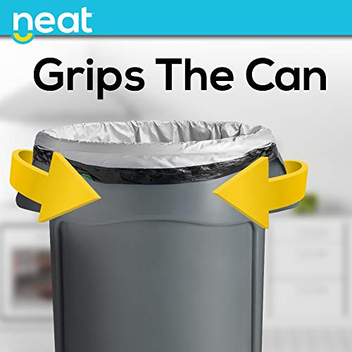 Neat 30 Gallon Drawstring Trash Bags - (MEGA 120 COUNT) - Triple Ply Fortified, Eco-Friendly 50% Recycled Material, Neutralize+ Odor Technology, Reversible Black and White Garbage Bags