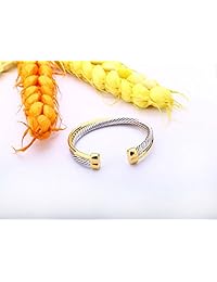 UNY Pulsera de alambre de acero inoxidable, mosaico de cristal, para mujer