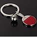 BR Stylish Ping Pong Table Tennis Alloy Keychain Key Ring Holder Belt Clip