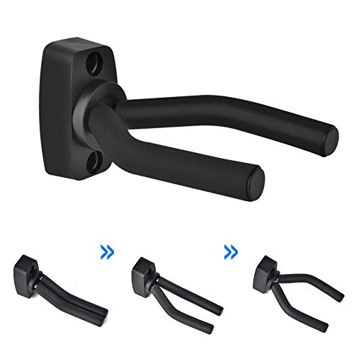 Haneye Guitar Wall Mount Hangers 6-Pack,Guitar Hanger Keep Long Holder Hook Stands for All Size Stringed Musical Instrument Electric Guitars,Bass,Mandolin,Banjo,Violin,Ukulele Accessories Black - Thumbnail 5