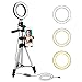 5.7” Ring Light with Phone Tripod Stand, Mini LED Camera Light Desktop Table Lamp with 360° Rotation Cell Phone Holder for YouTube Video, Live Stream, Makeup - 3 Lighting Modes & 11-Level Brightness