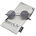zeroUV Small Retro Lennon Inspired Style Neutral-Colored Lens Round Metal Sunglasses 41mm (Gunmetal/Smoke)