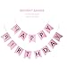 Birthday Decorations for Women and Girls, Pink and Silver Birthday Decorations, Happy Birthday Banner, Birthday Girl Banner Set, Teen, 1st Birthday, Kids Birthday Party Supplies, Balloons, Pom Poms
