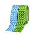 SuSenGo 4 Stud Wide Brick 2 Rolls Blue Green 6.5feet/2meter Building Block Tape Roll Self-Adhesive.