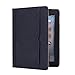 I4UCase Apple iPad 2 / iPad 3 / iPad 4 Case - Soft Leather Stand Folio Case Cover for iPad 2 / iPad 3 / iPad 4, with Multiple Viewing angles, Auto Sleep/Wake, Document Card Pocket (Black)
