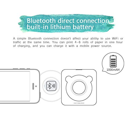 image for fosa Mini Thermal Printer Bluetooth Wireless Printer Support USB Pocke
