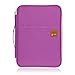 BTSKY Multi-functional A4 Document Bags Portfolio Organizer-Waterproof Travel Pouch Zippered Case for Pads, Notebooks, Pens, Documents (Purple)
