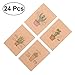 NUOLUX Brown Paper Notebook Cute Journals Traveler's Kraft Paper Notebook Bulk 64K, 24Pcs (Cactus Series)