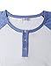 H2H Men's Slim Fit Raglan Baseball Jersey Knit T-Shirt with Colorblocked Sleeve and Front Placket Combos Blue US S/Asia M (CMTTL077)