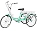 H&ZT Adult Tricycle Trike 7 Speed 3 Wheel Bike with Large Basket and Maintenance Tools, 24/26 Inch Wheel Size Bike Trike, Men’s Women’s Cruiser Bike (Cyan, 1-Speed, 26 Inch)thumb 1