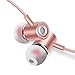 In ear Earbuds, Aothing Wired 3.5mm Jack Earphones Magnetic inline Volume Control with Mic Stereo Crisp Clear Sound for MP3 MP4 Music Earbuds (Pink)