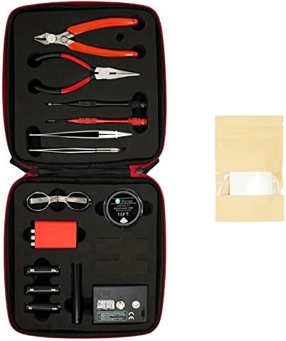 Coil Building Kit: Complete, Portable Set- Filled with all essential tools for wrapping coils with Kanthal Wire and Cotton included!- Great for Wrapping Coils for Vape, Jewelry
