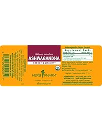 Extracto orgánico certificado de Ashwagandha para la energía y la vitalidad de Herb Pharm,...