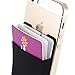 Sinjimoru Phone Card Holder for Back of Phone Wallet Stick On. Sinji Pouch Basic4, Black and Black (2 Pack)