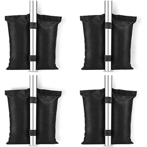 AKOFIC 4 Pack Gazebo Weights Bags, Industrial Heavy Duty Grade 800D Weights for Gazebo Legs with Velcro Straps, Double-Pocket Sandbags for Pop up Canopy Tent Sun Shades, Umbrella, Trampolines Weighted
