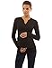 PattyBoutik Mama Notch Neck Long Sleeve Maternity Blouse Top