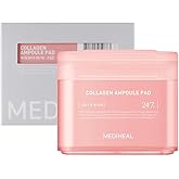 (Only Refill) Mediheal Collagen Ampoule Pad (100 Pads) - Cotton Facial Toner Pads for Skin Firming & Restore Elasticity - Vegan Eco Silk Pad