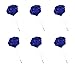 ZAKI L'vow Satins Rose Brooch for Wedding Handmade Lapel Pin Flower Boutonniere for Suit Pack of 6 (Royal Blue#6pcs)