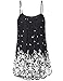 Lotusmile Women's Pleated Chiffon Layered Cami Front Pleat Cool Short Tank Tunic Dress (XX-L, Multicolor Black)