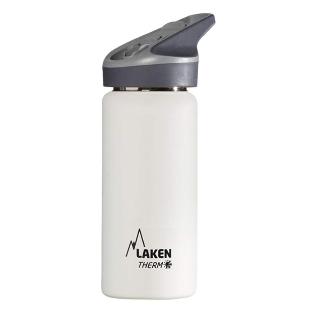 Laken Jannu 18/8 Stainless Steel Double Wall Vacuum Insulated Thermal Water Bottle, Up to 24 Hours Cold, White, 500ml