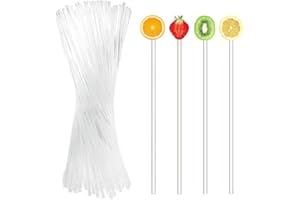 100 Pack 6 Inch Cake Pops Sticks,Clear Acrylic Lollipop Sticks, Reusable Candy Sticks for Cake Pops Making Tool, Cupcake Topp