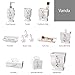 Creative Scents Vanda Bathroom Set - Cherry Blossom White Bathroom Accessories Set - 4 Piece Floral Bathroom Soap Dispenser Set Includes: Lotion Dispenser, Toothbrush Holder, Tumbler & Soap Dish
