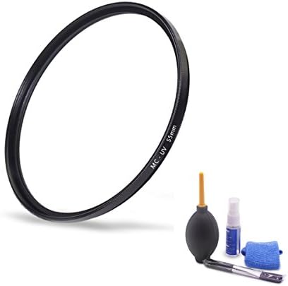 55mm Ultra-Slim Weather-sealed Protection UV/MCUV Lens Filter Coming with Cleaning Pen,Air Blower Cleaner and Lens Cloth (55mm)