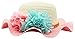Summer Girl Half a Flanging Straw Hat Beach Sun Cap with Two Flowers