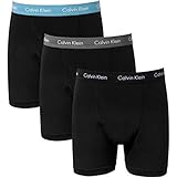 Calvin Klein 3 Pack Cotton Classic Boxer Briefs Black Blue (Large)
