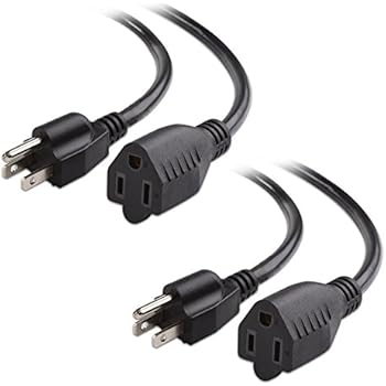 Cable Matters 2-Pack 16 AWG Heavy Duty AC Power Extension Cord (Power Extension Cable) in 15 Feet (NEMA 5-15P to NEMA 5-15R)