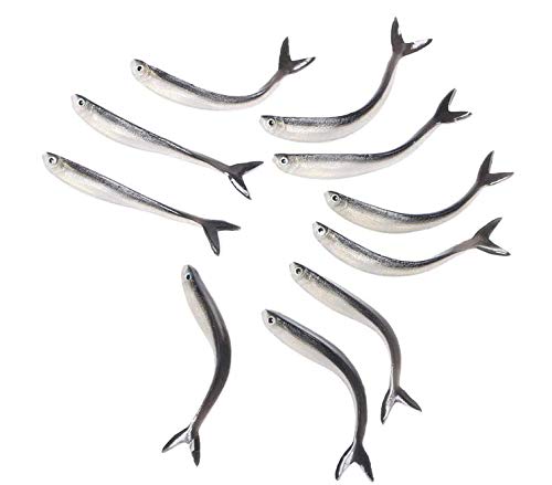 Shop of Wonder 10 universal soft bait rubber fish, zander, pike, perch, pollack, drop shot, 8 cm.