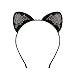 XIMA 6pcs Glitter Cat Ears Headband for Girls Reversible Sequin Girls Headbands Kids Hair Hoop Headwear (Sequin-6pcs)