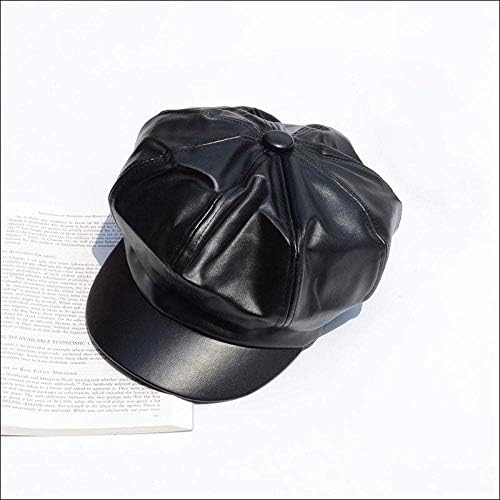 女性の男性のキャスケットキャップ男性ベレー帽女性黒い帽子 55 58 新作製品 世界最高品質人気 Cmのpuレザー帽子冬の帽子