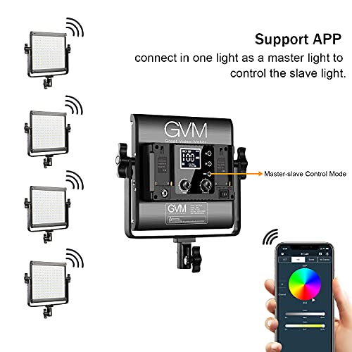 GVM RGB Video Light, APP Controlled LED Video Light, Color, 3200K-5600K, for Studio Photo, Games, Streaming, Web Conferencing, Photography