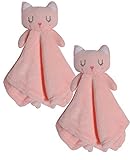 Bon Bebe Newborn Baby Huggybuddy Plush Security Blanket (2 Pack) Cat, Newborn