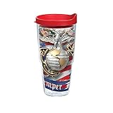 Tervis 1159953 Tumbler with Red Lid, 24-Ounce, Marines Eagle and Anchor