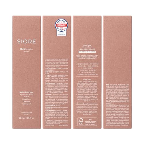 Siore NMN Intensive Serum | Plumping, Firming and Glow Face Serum with 99% Purity NMN 10,000ppm, Salmon DNA PDRN and Pycnogenol | Korean Pharmacy Anti-Aging Skin Care