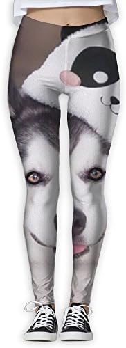 ZHONGJIAN Womens Girls Yoga Training Pants Leggings All Over Printed Husky Panda Friend Fitness Yoga Sport Pants Regular Plus Size