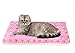 Mora Pets Cat Bed Dog Crate Pad Ultra Soft Pet Bed with Cute Star Print Washable Crate Mat for Small Dogs and Indoor Cats Reversible Fleece Dog Kennel Pad Cat Carrier Mat 14 x 17.5 inch Pink