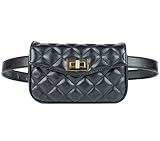 Womens Elegant Fanny Pack Cute Waist Pouch Stylish Travel Waist Purse Black